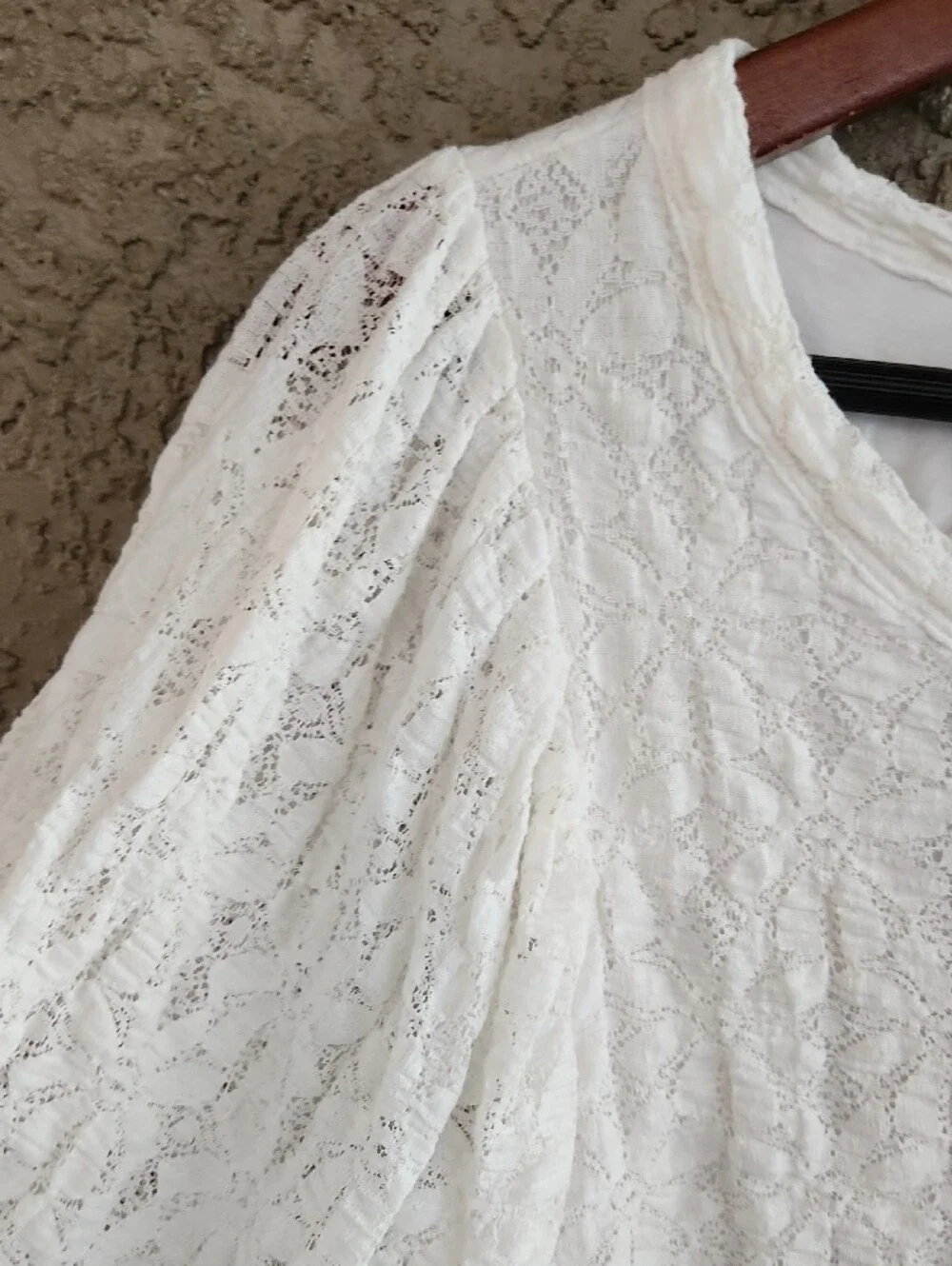 Free People Tea Time Long Sleeve Lace Top Open Back